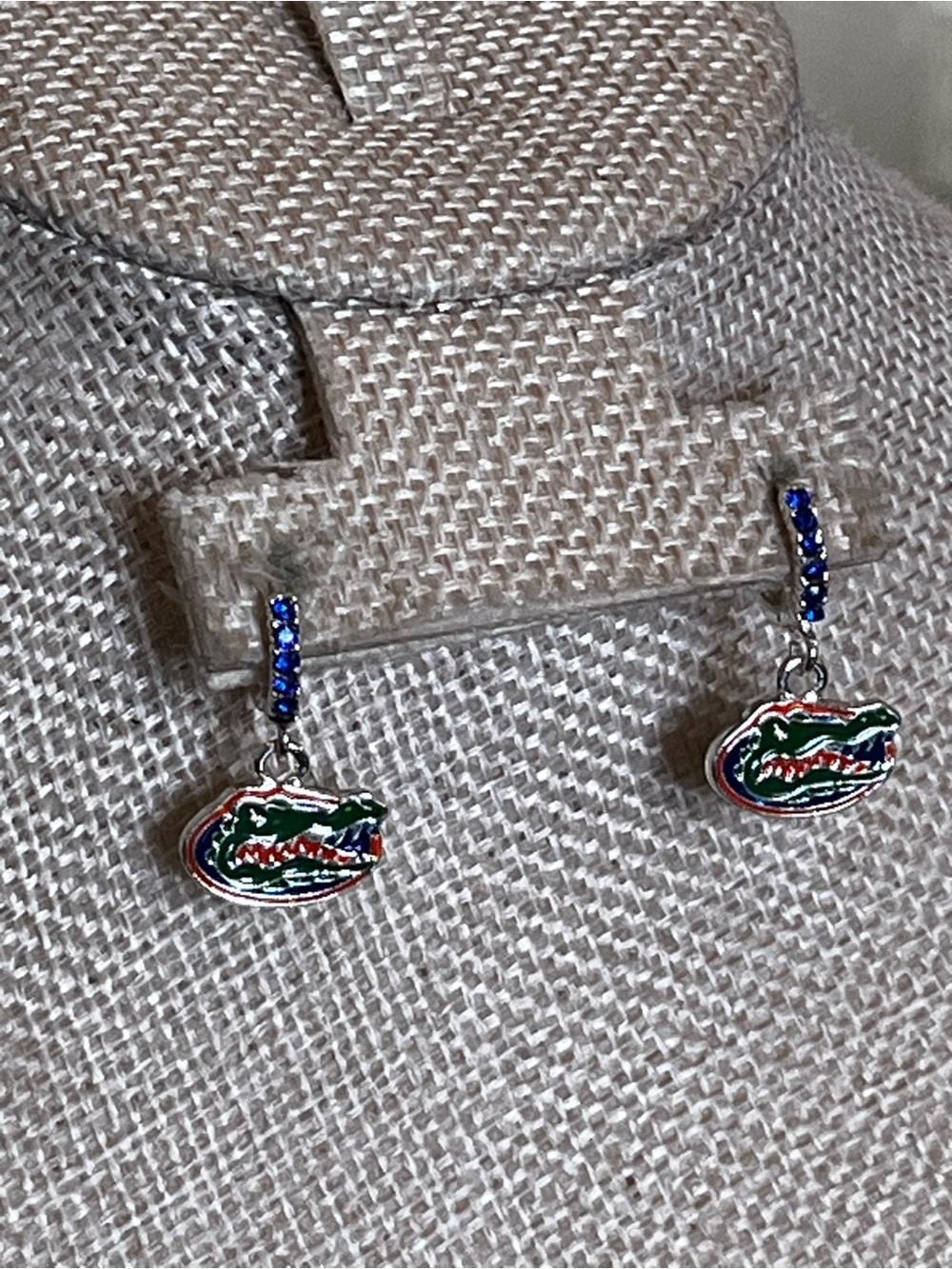 Florida Gators Earrings Blue Crystal Accents University of Florida Gainesville